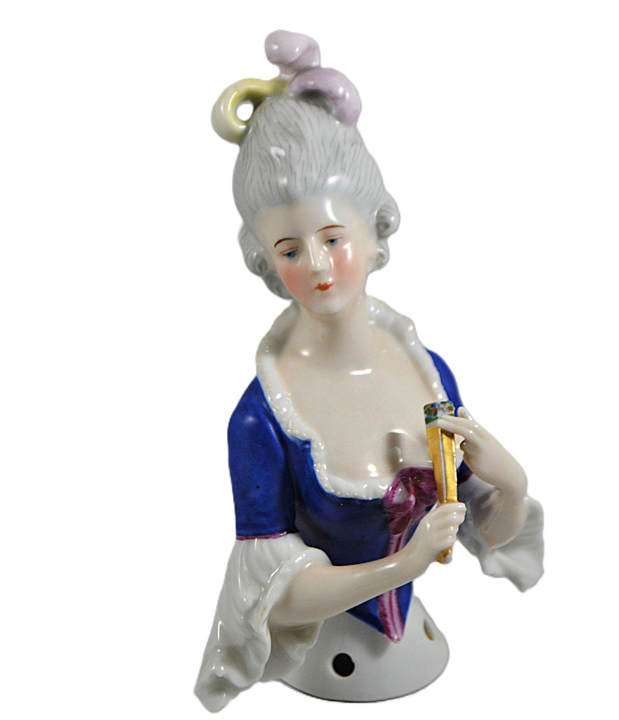 Rare Goebel Half Doll Marie Antoinette Holding Fan 5"