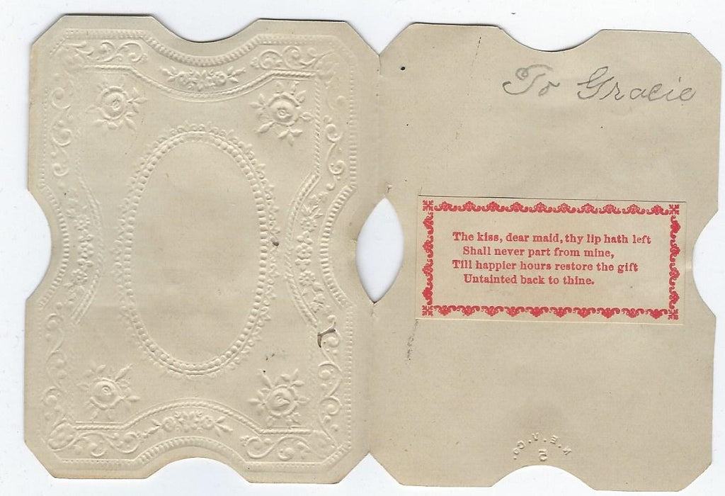 Antique Esther Howland New England Valentine Co Die Cut Paper Lace Valentine's Card Child Jockey Horse Interior Poem