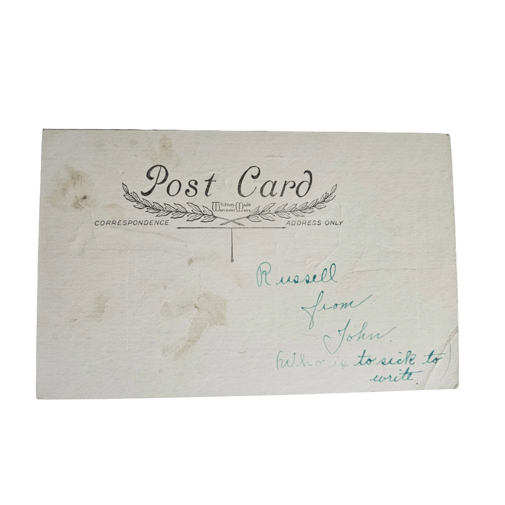 Valentine Postcard Whitney Pub Boy In Dunce Hat w/ Love Message On Chalkboard