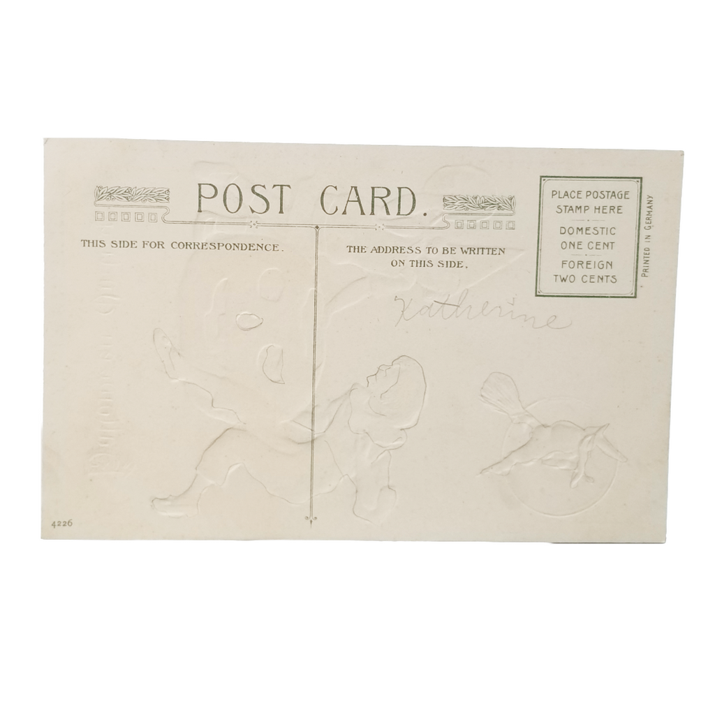 Antique 1915 John Winsch Halloween Postcard - Hallowe'en Jollity Witch Pumpkin