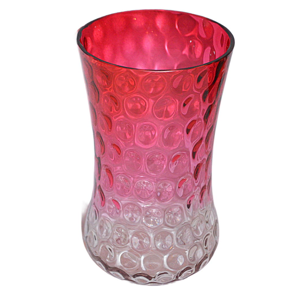 Rubina Glass Celery Vase Hobbs Brockunier Inverted Baby Thumbprint Pattern