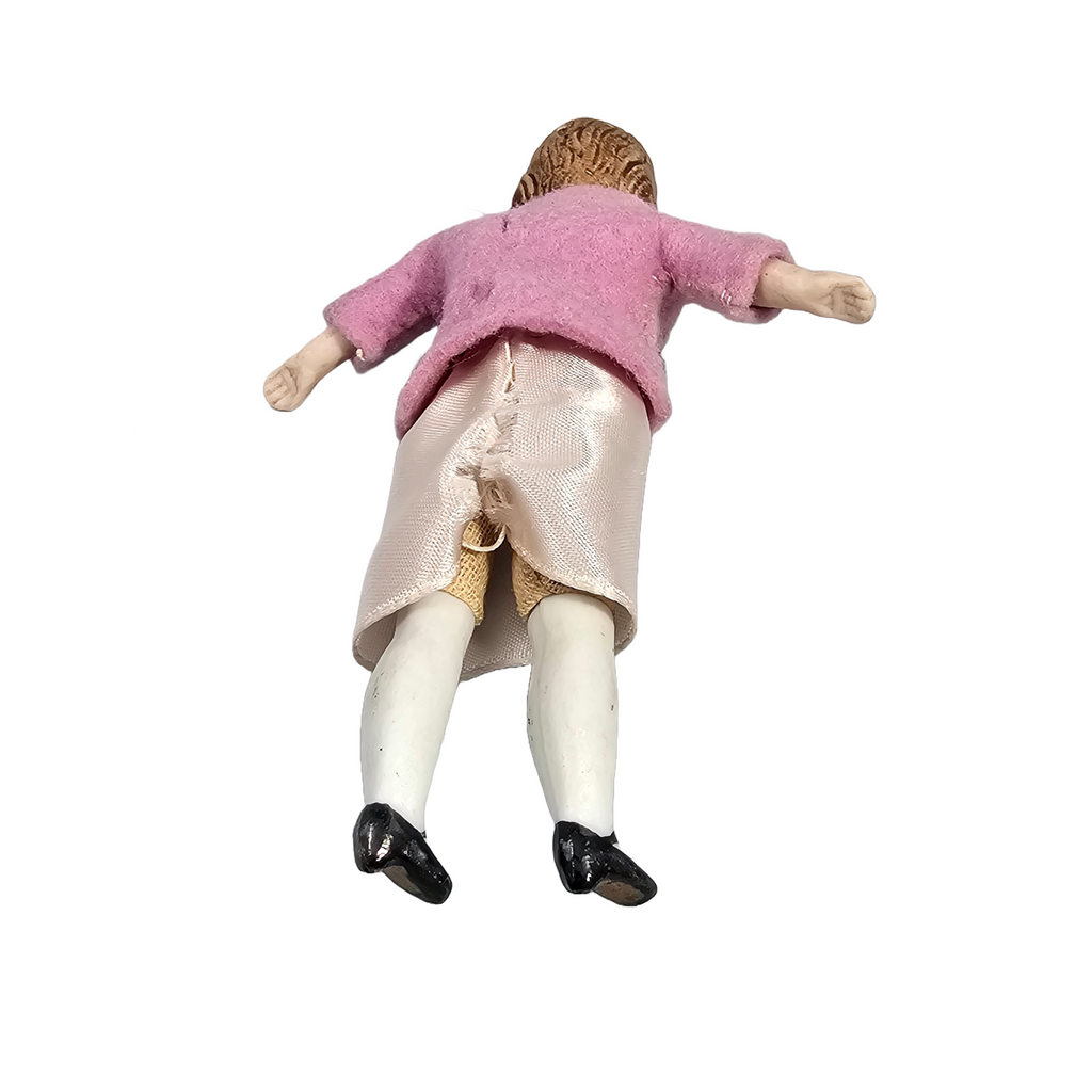 Antique Hertwig German Dollhouse Doll 5.5" Bisque Shoulder Head Flapper Girl Mold 483