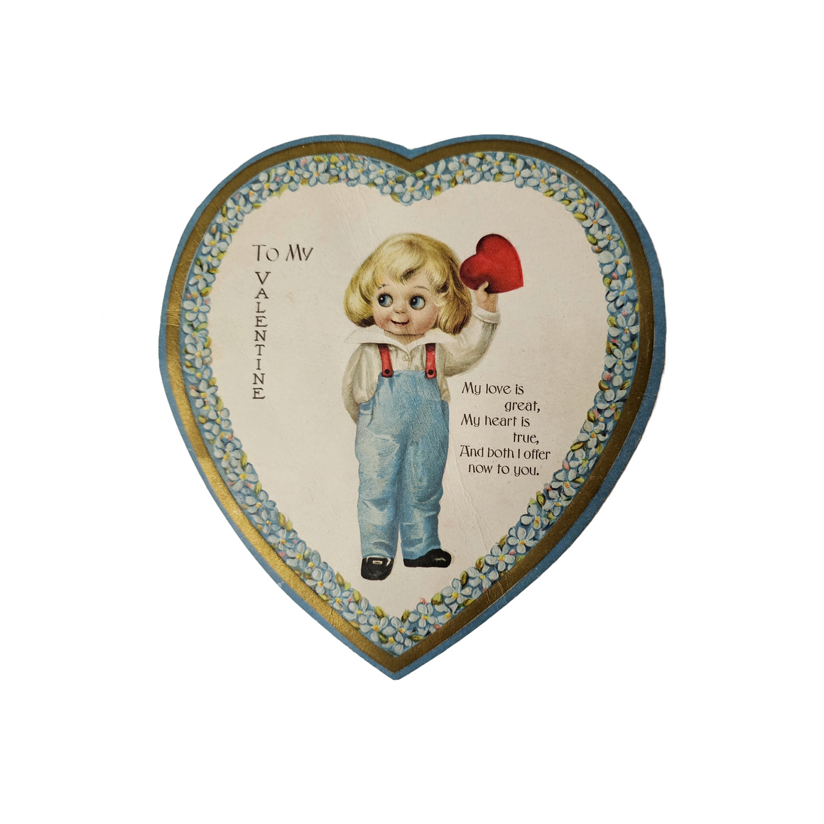 3 Vintage Valentines Cards Die Cut Edges Mechanical Embossed