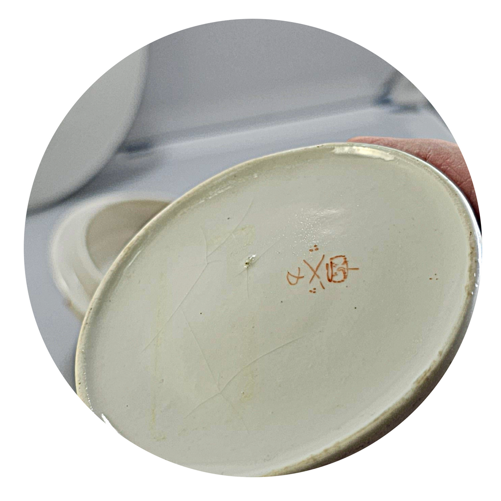 Rare Antique 1800s DERBY English Porcelain Chocolate Cup Saucer & Lid Imari Pattern