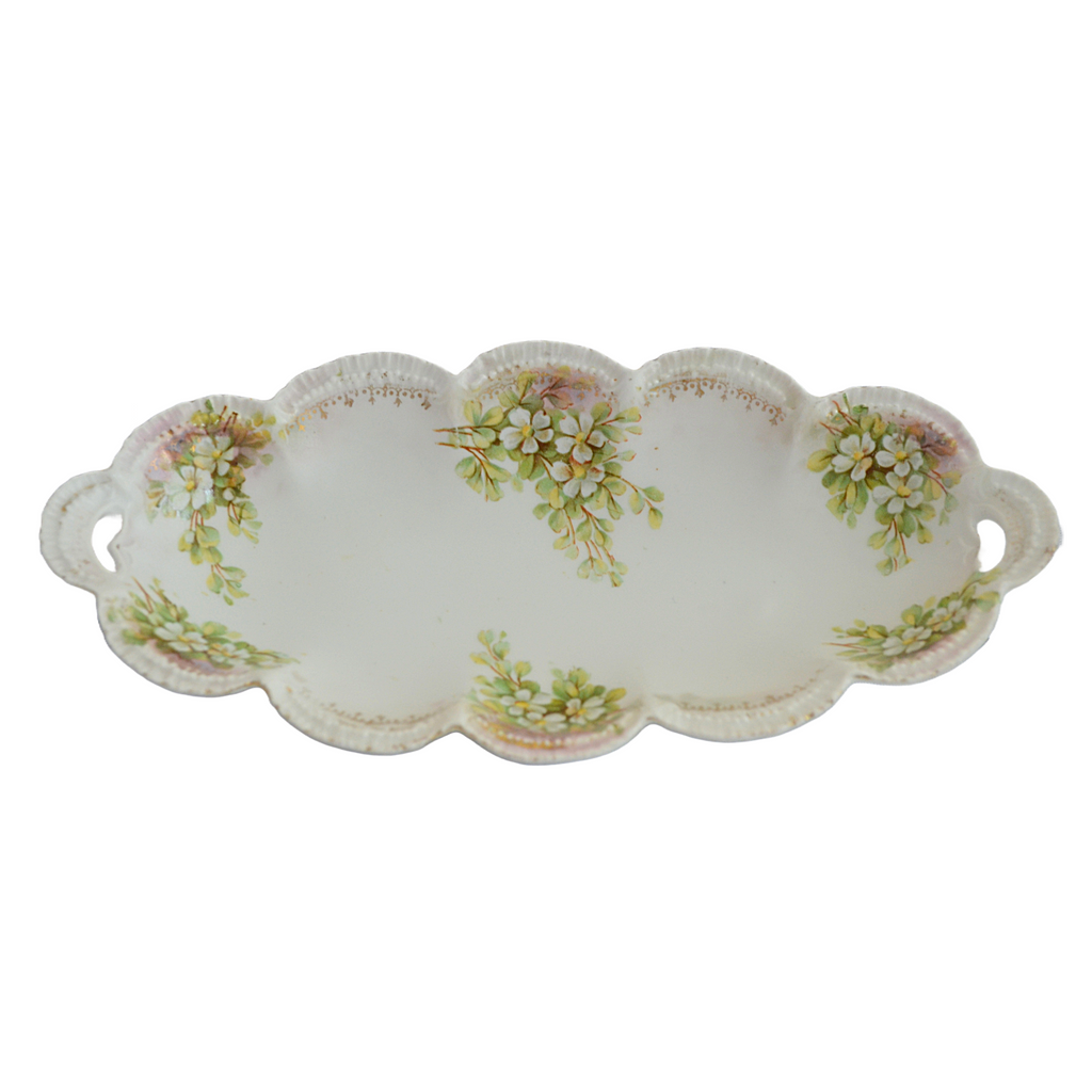 RS Prussia Porcelain Miniature Vanity or Serving Tray Mold 182 Satin Finish Floral Decor 48 Realistic Dogwood