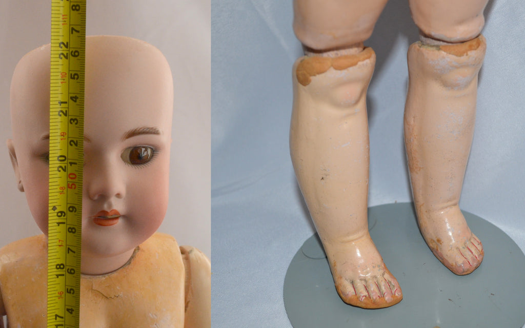 German Bisque Doll Heinrich Handwerck Simon Halbig 99 DEP Brown Sleep Eyes Composition Wood Ball Joint Body Antique 22" Child's Doll