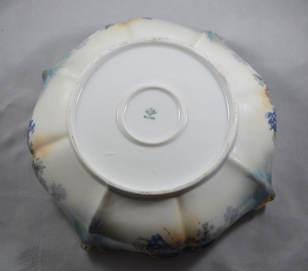 Hermann Ohme Silesia Porcelain Hand Painted Grape Luster Signed Bowl