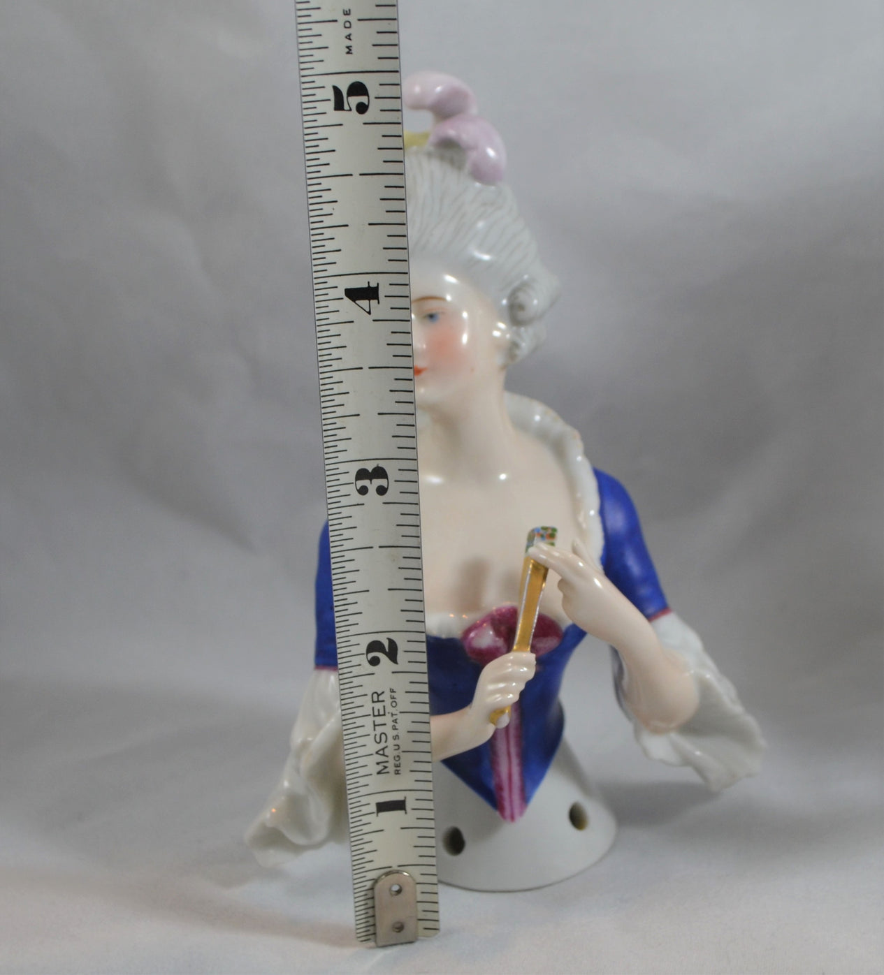 Rare Goebel Half Doll Marie Antoinette Holding Fan 5"