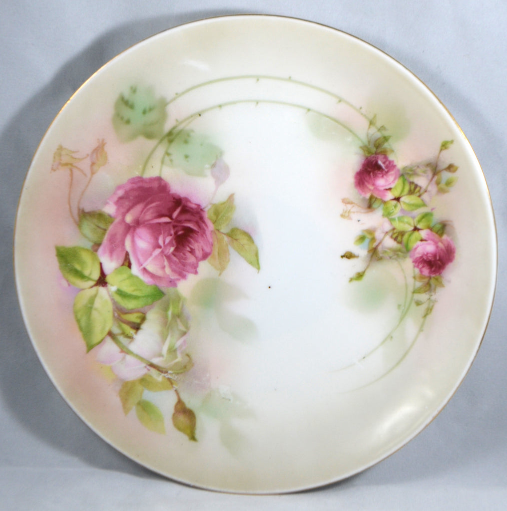 Six (6) ES Germany Prov Saxe Antique Porcelain Floral Decorated Cabinet Plates