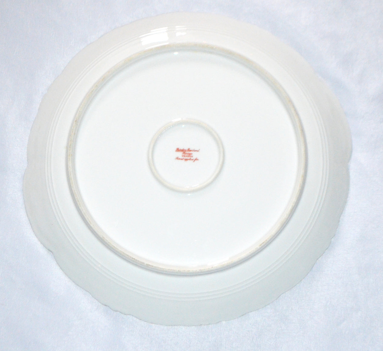 Limoges Porcelain Theodore Haviland Charger Gold Medallion Pink Floral Border
