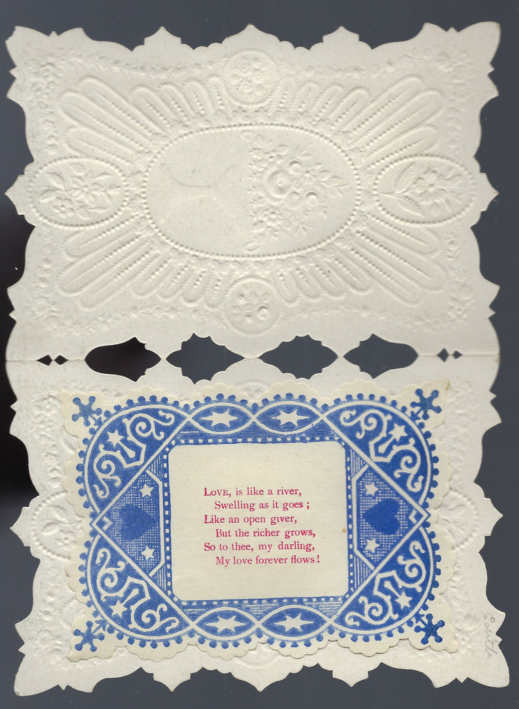 Antique Valentine Card Circa 1870-1890 Anonymous Publisher Vintage Valentines