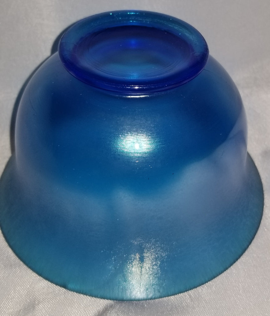 Fenton Blue Celeste Stretch Glass Mayonnaise Bowl