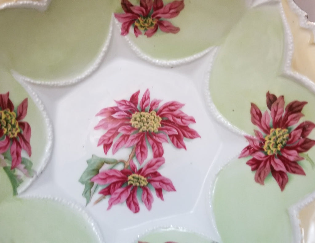 RS Prussia Porcelain Bowl Mold 94 Poinsettia Floral Decor