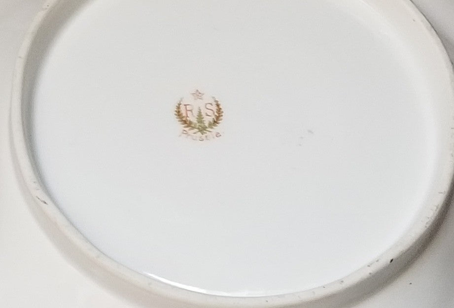 RS Prussia Porcelain Bowl Fleur De Lis Mold Satin Matte Finish