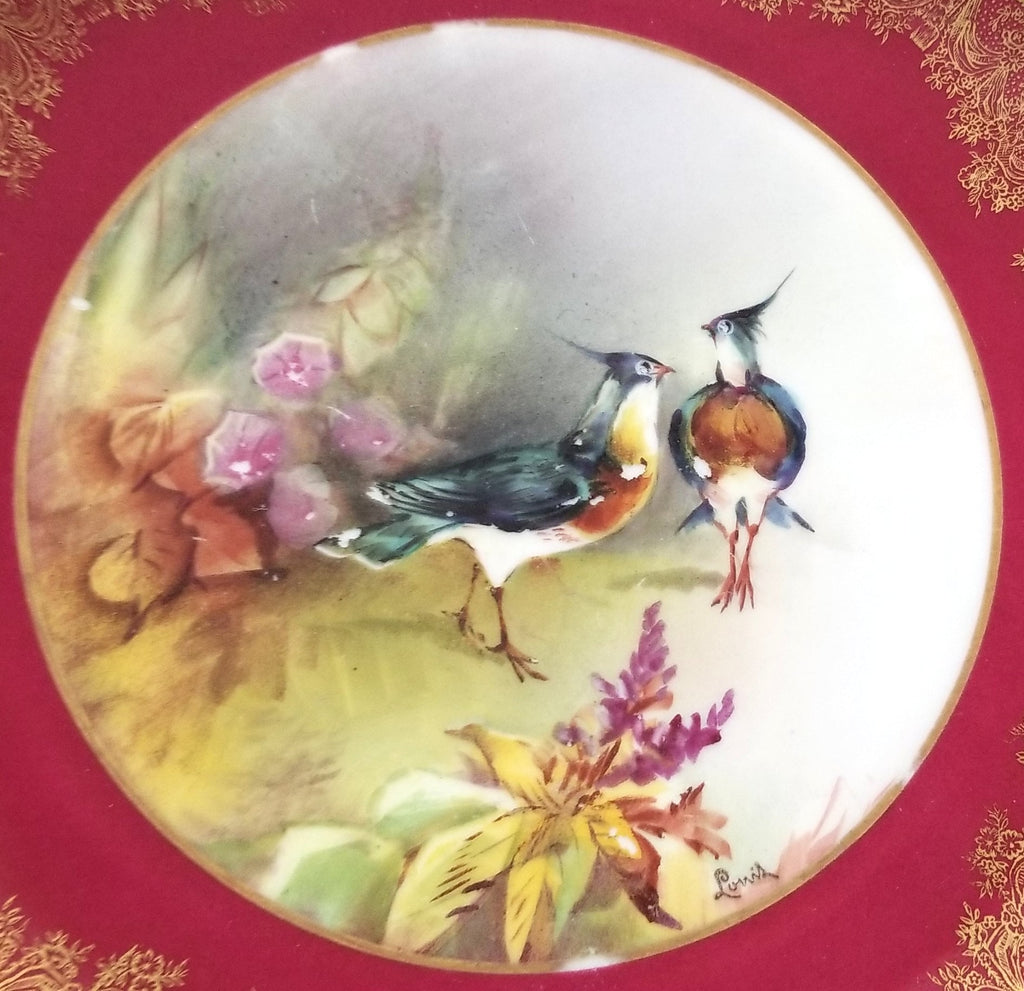 Limoges Porcelain Game Bird Service Platter & Plates Set L.R.L Artist Signed