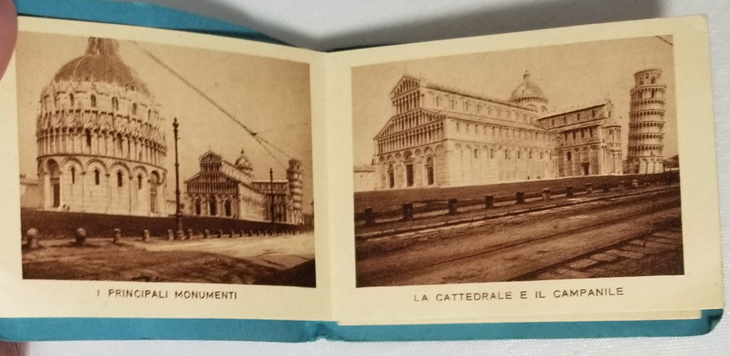 Miniature Photo Booklet Pisa Sepia Images of Famous Landmarks & Sights in Italy 1900s