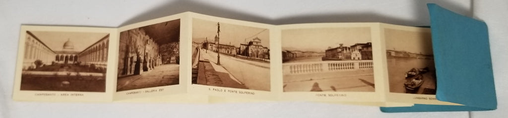 Miniature Photo Booklet Pisa Sepia Images of Famous Landmarks & Sights in Italy 1900s