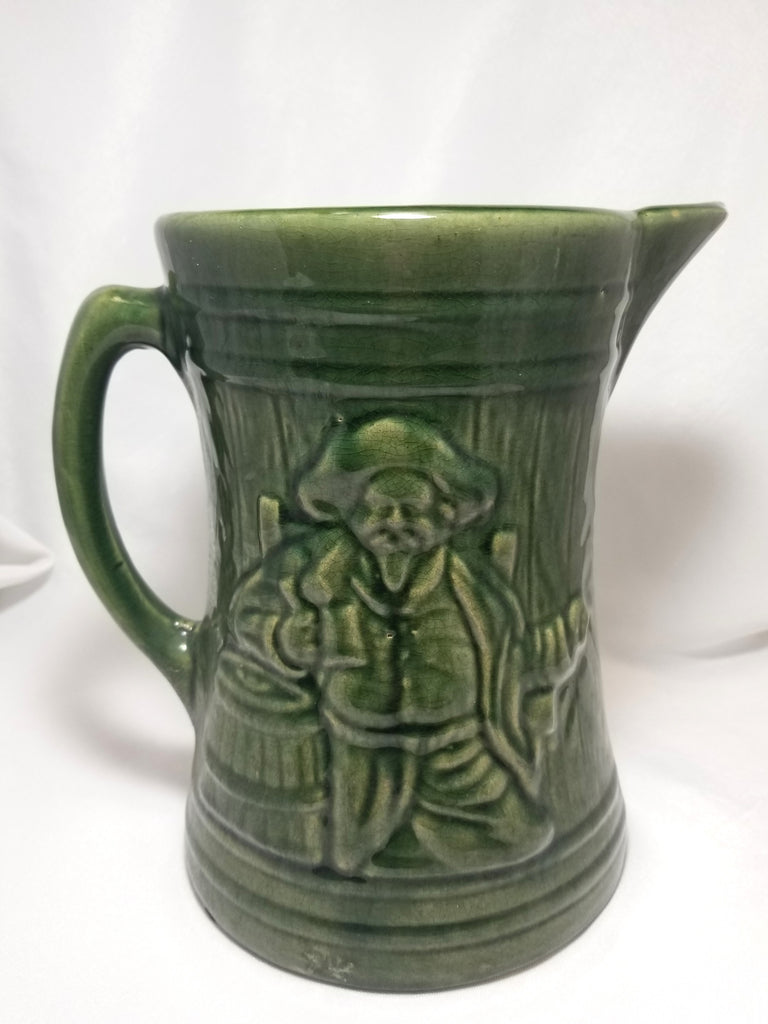 Nelson McCoy Ceramic Pottery Green Buccaneer Pirate Tankard Pitcher