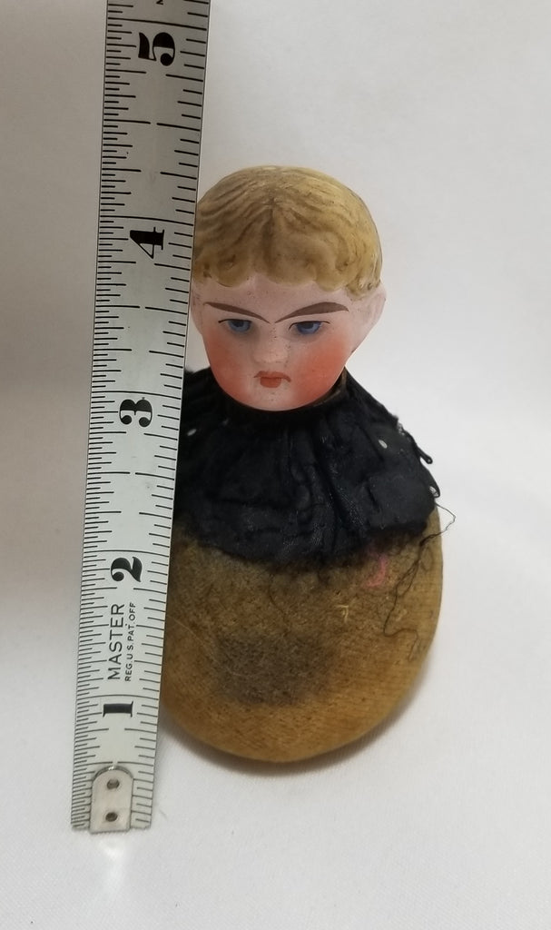 German Half Doll Pin Cushion Solid Dome Head Boy Incised 1910