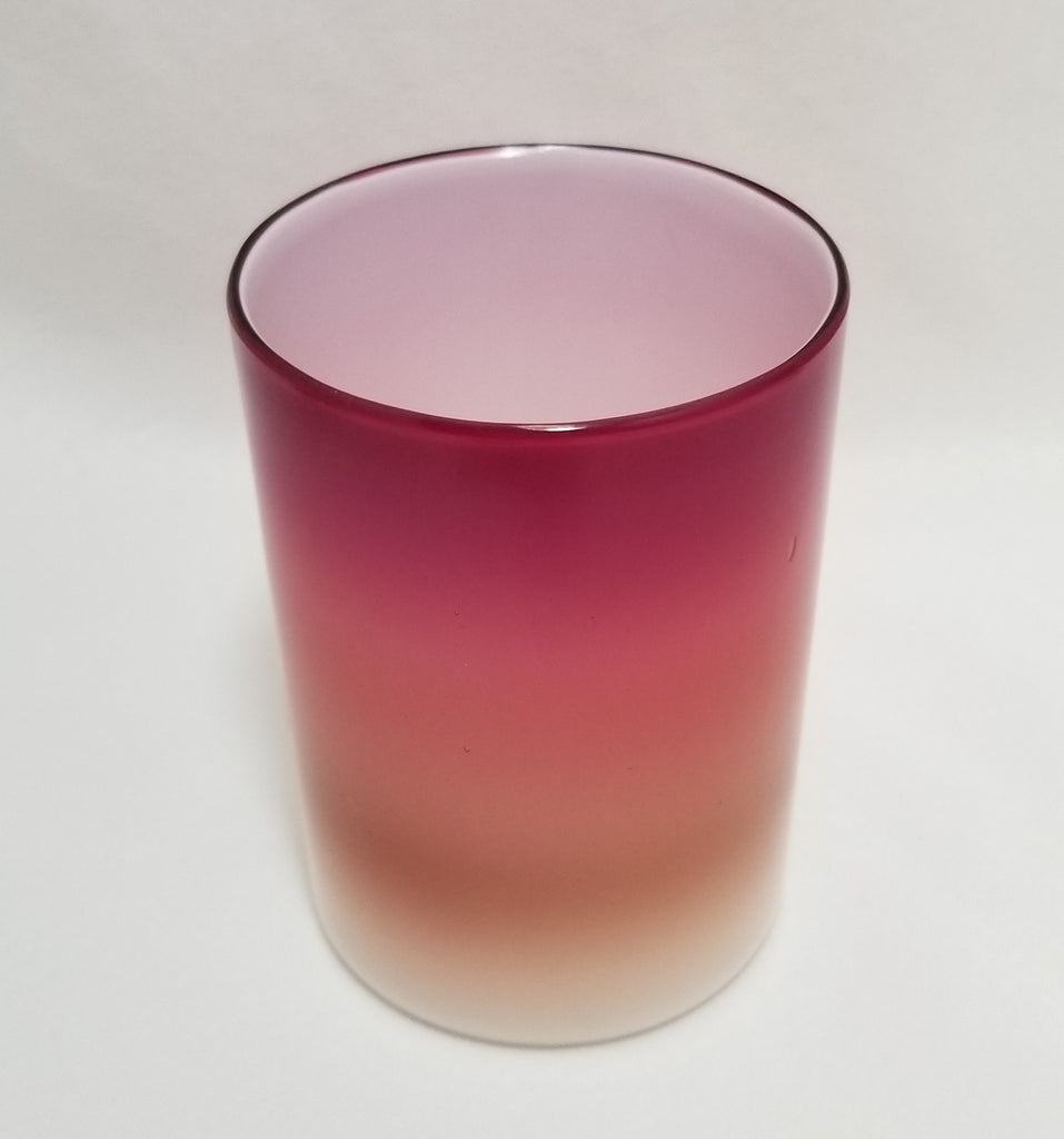 Wheeling Dark Coral Peachblow Tumbler Cased with Glossy Finish