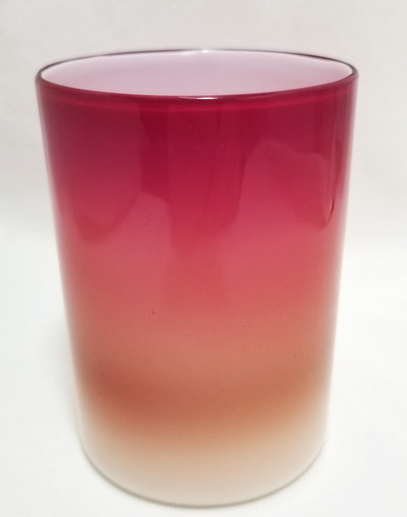 Wheeling Dark Coral Peachblow Tumbler Cased with Glossy Finish