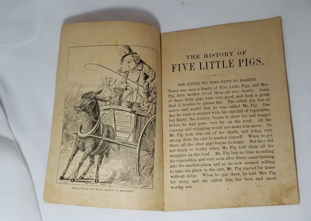 Five Little Pigs Dame Trot Series Mcloughlin Bros Publishing 1880 Children's Book
