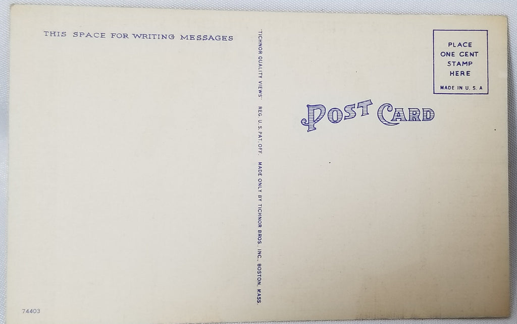 Comic Satire Postcard Woman and Man Arguing 1950s Linen Card Husband's Razor Used to Cut Linoleum
