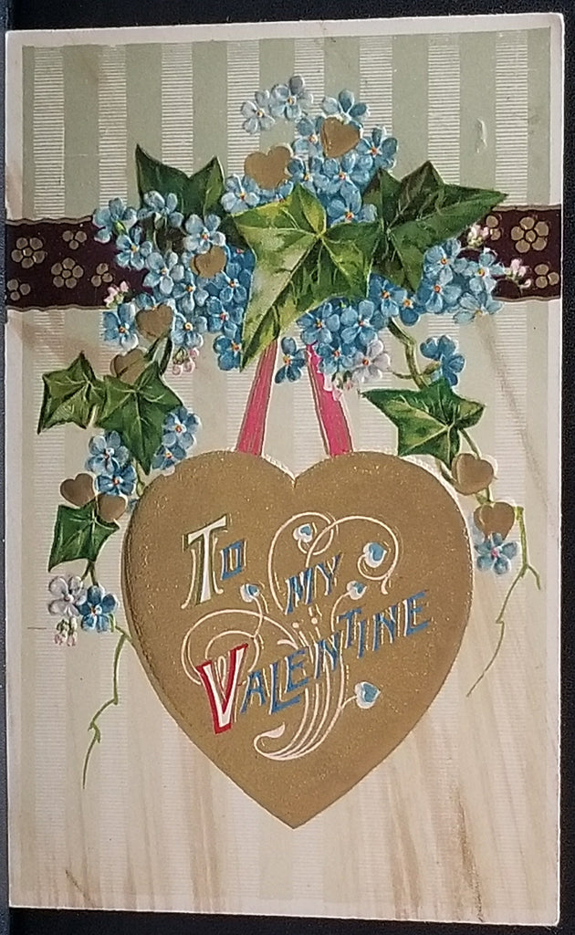 Valentine Postcard Winsch Publishing Hanging Heart with Flowers