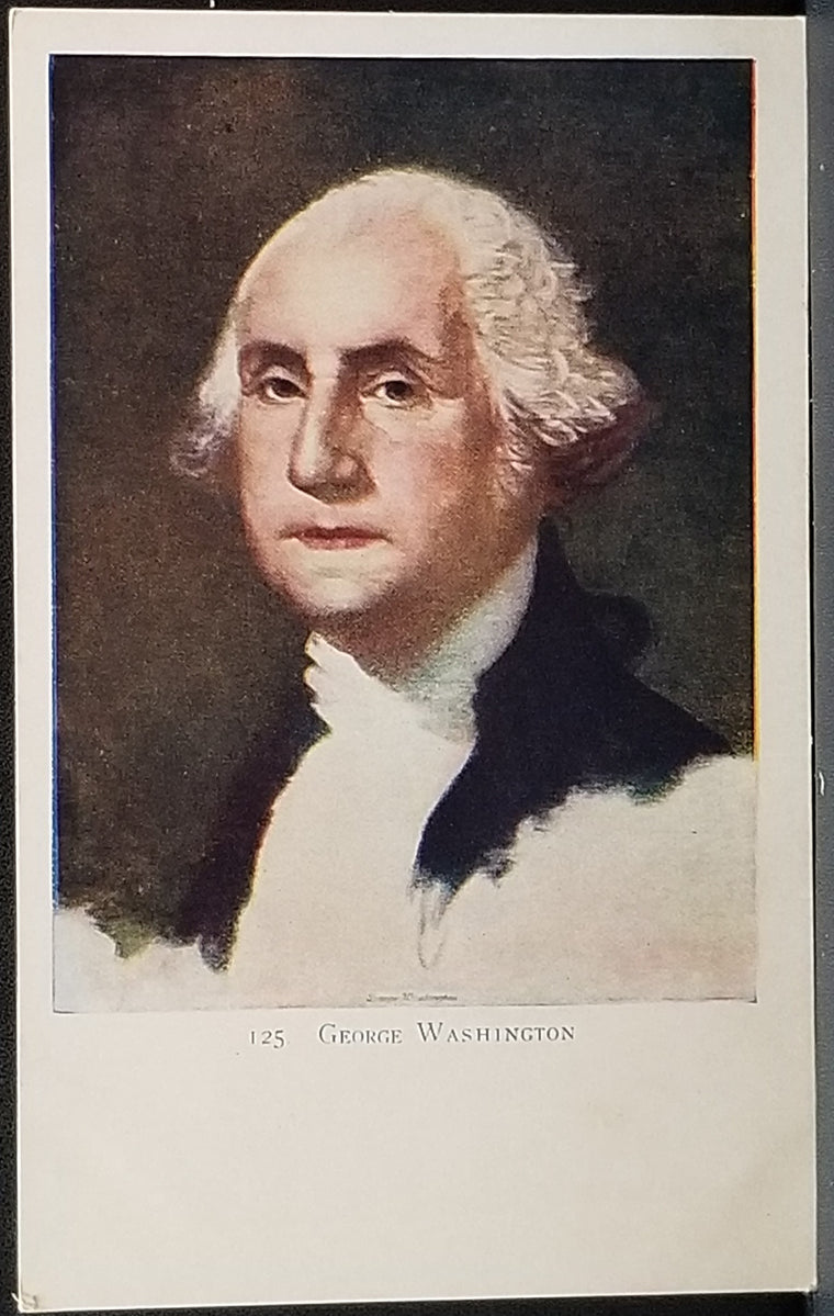 Patriotic Postcard Card George Washington Portrait Series 125 National Art Pub Early Undivided Back