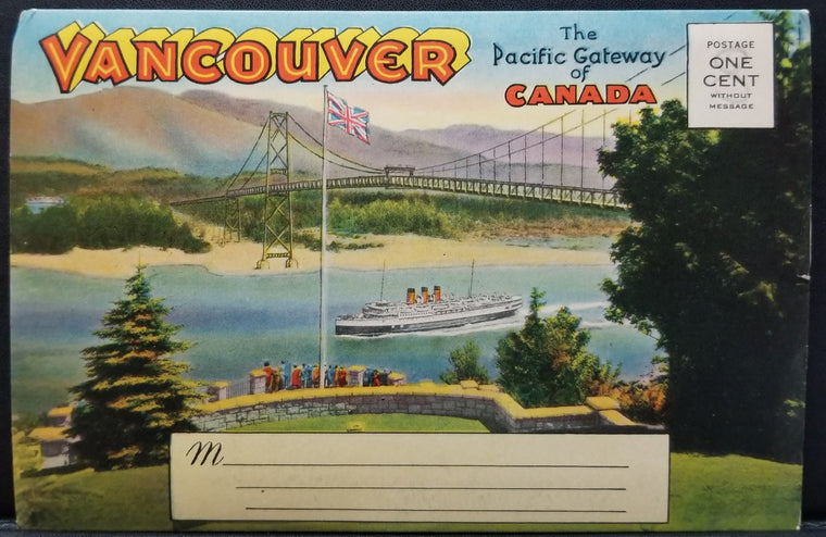Vancouver The Pacific Gateway of Canada Travel Souvenir Postcard Booklet