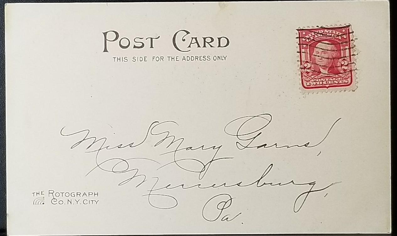 College Postcard Yale University Yell Brekekekex Koax Koax Edwardian Girl n School Colors Holding Seal Post Card 1906