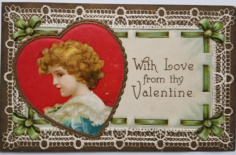 Valentine Postcard Ellen Clapsaddle Child In Gold Heart Series 841