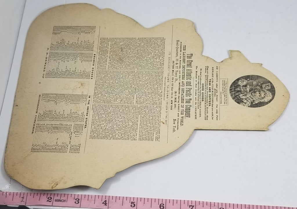 Antique 1884 RARE Advertising Die Cut Card Great Atlantic & Pacific Tea PT Barnum Circus Toung Taloung White Elephant