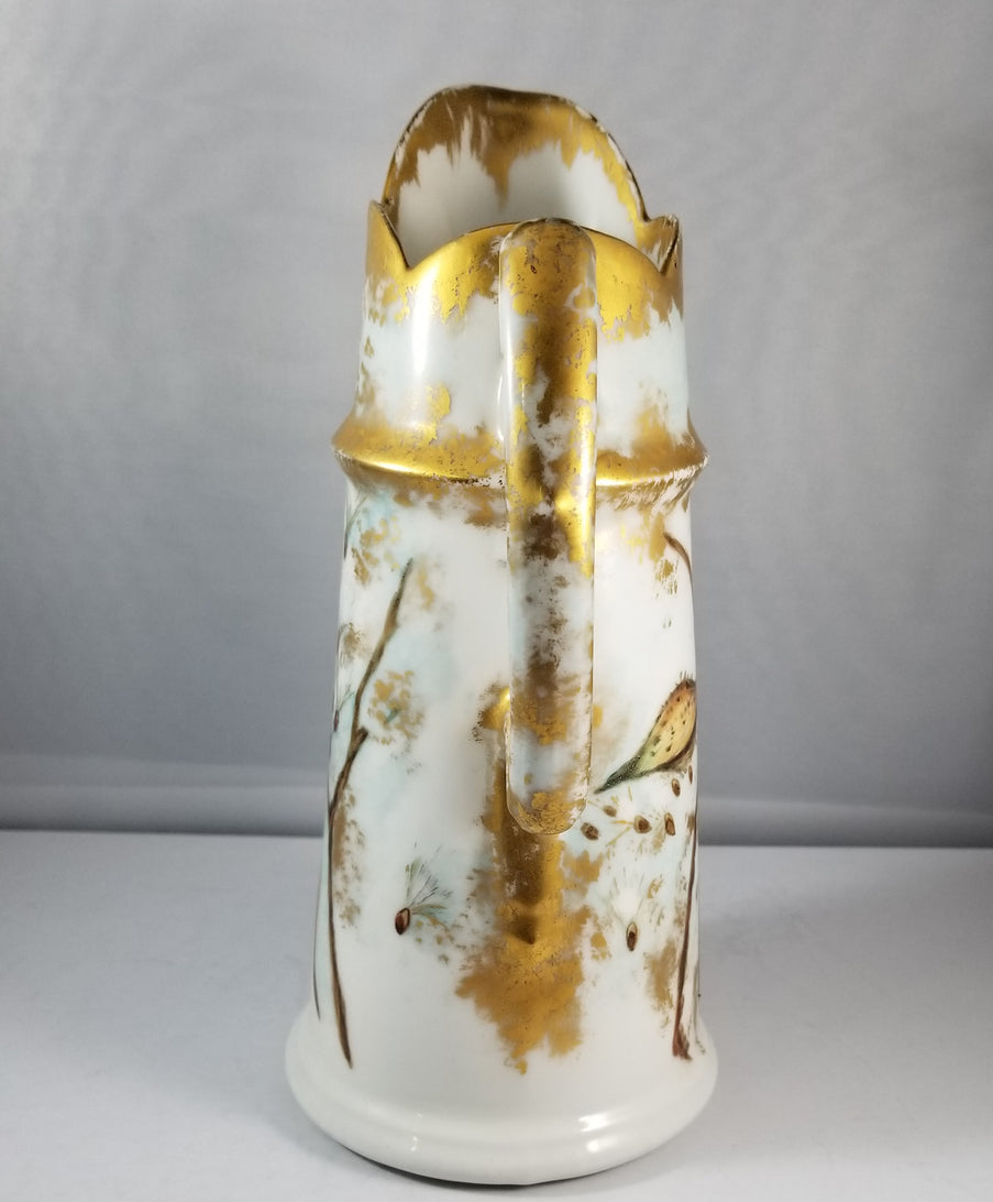 French Porcelain T&V Limoges Tankard Jug Pitcher Vase Rare Hand