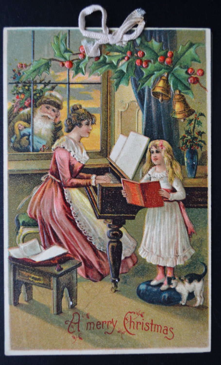 embossed santa postcard