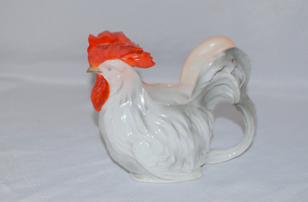 Figural White Rooster Royal Bayreuth Milk Pitcher