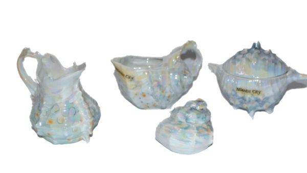 Royal Bayreuth Lusterware Spiky Murex Sea Shell 4 pc Set