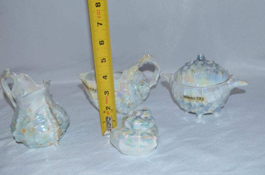 Royal Bayreuth Lusterware Spiky Murex Sea Shell 4 pc Set