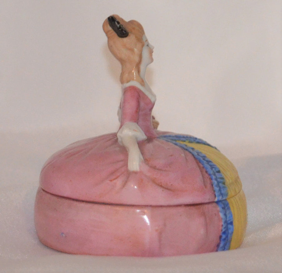 Vintage Germany Porcelain Lady Perfume Bottle & Powder Box order