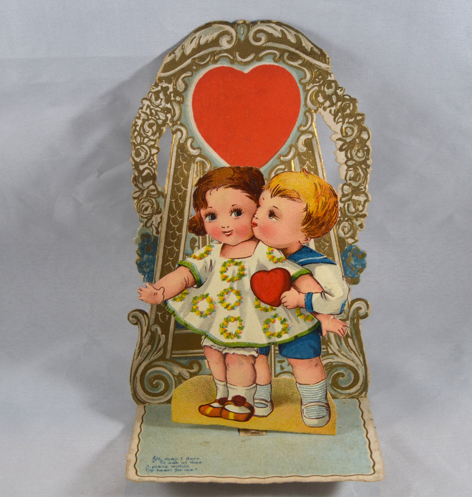 German Vintage Valentine Card Artist Chloe Preston Children with Hearts