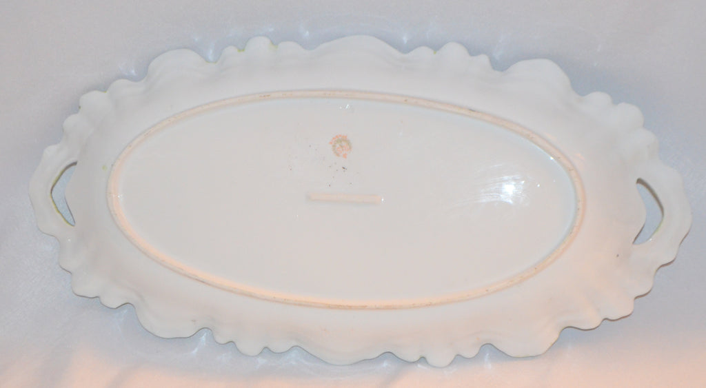 RS Prussia Porcelain Double Handle Tray Mold 259 Snowball Poppy & Daffodil Flowers