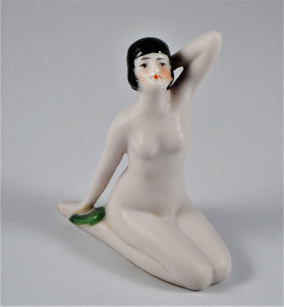 German Porcelain Bisque Bathing Beauty Figurine Doll