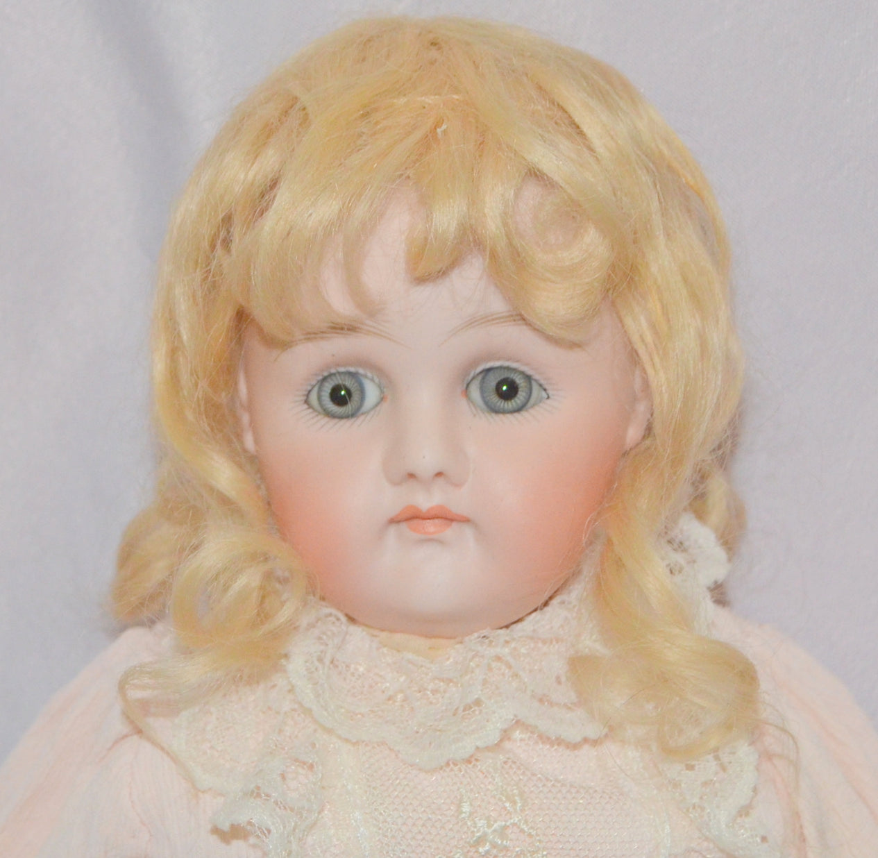 Early JDK Kestner Pouty Face Bisque Shoulder Head Doll Marked 8