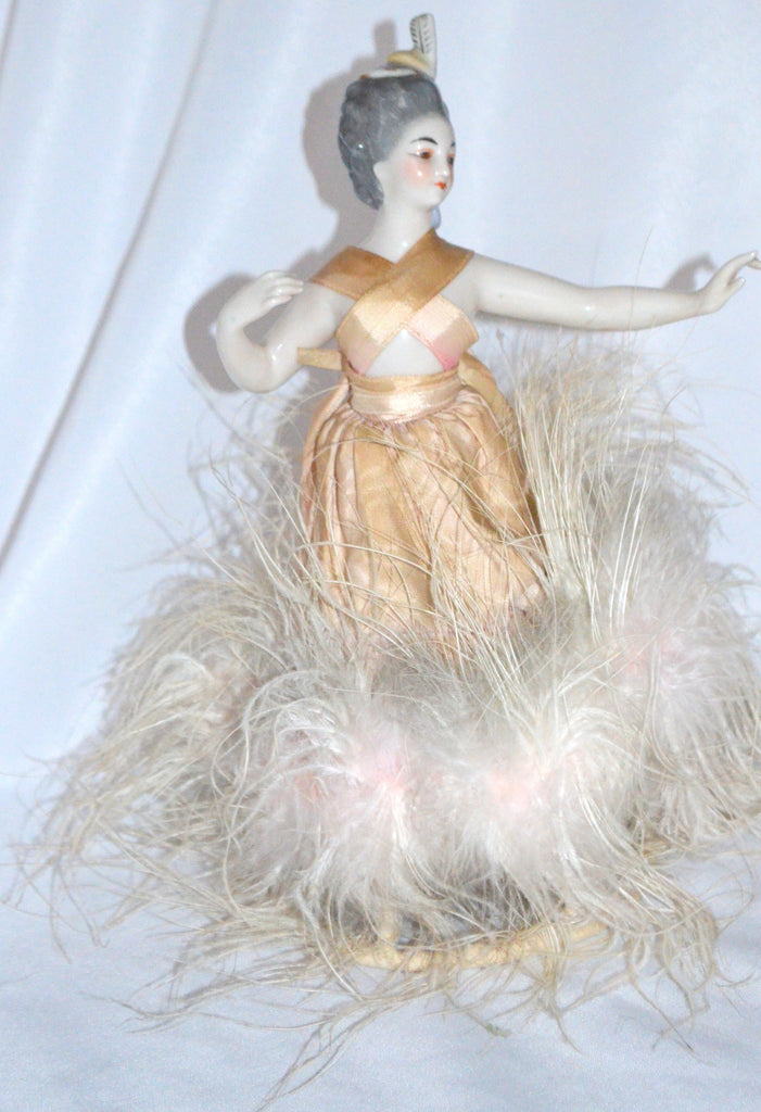 Rare Porcelain Half Doll by Kister Ballerina Dancer French Market