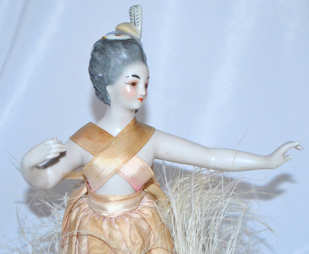 Rare Porcelain Half Doll by Kister Ballerina Dancer French Market
