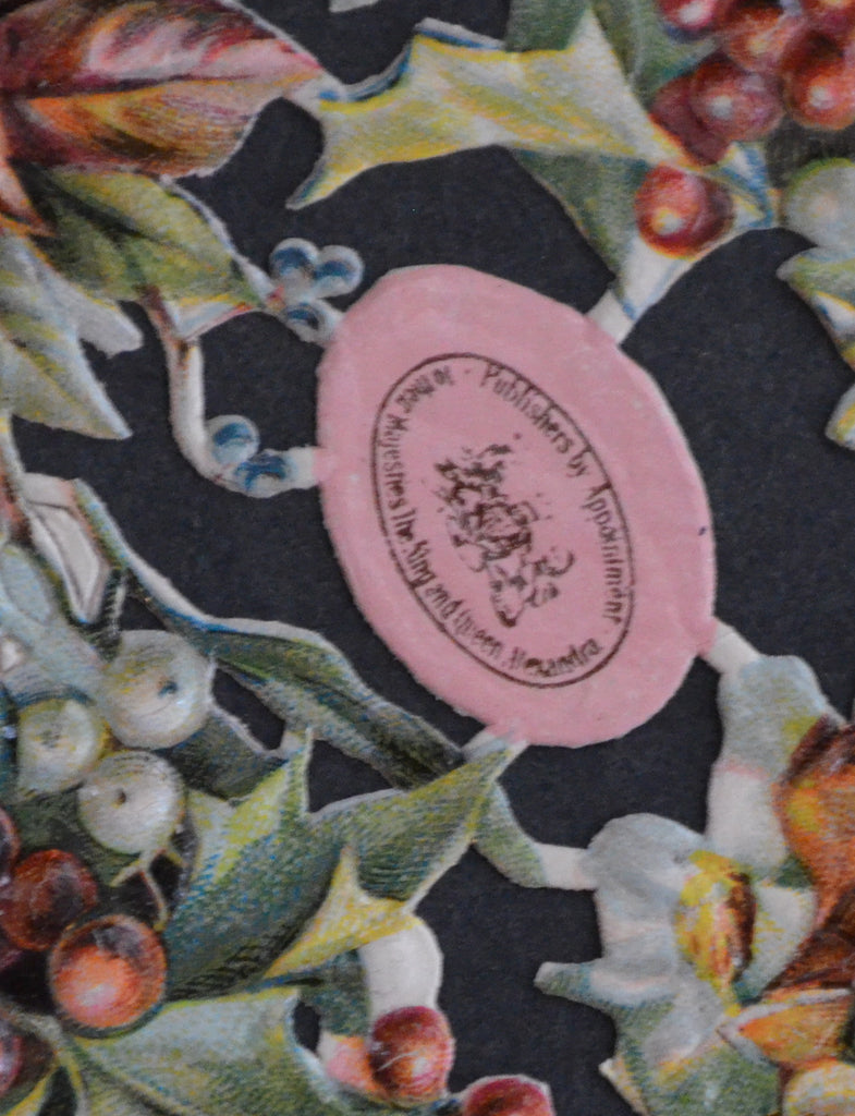 Raphael Tuck Die Cut Sheet Christmas Holly and Cranberries with Greenery