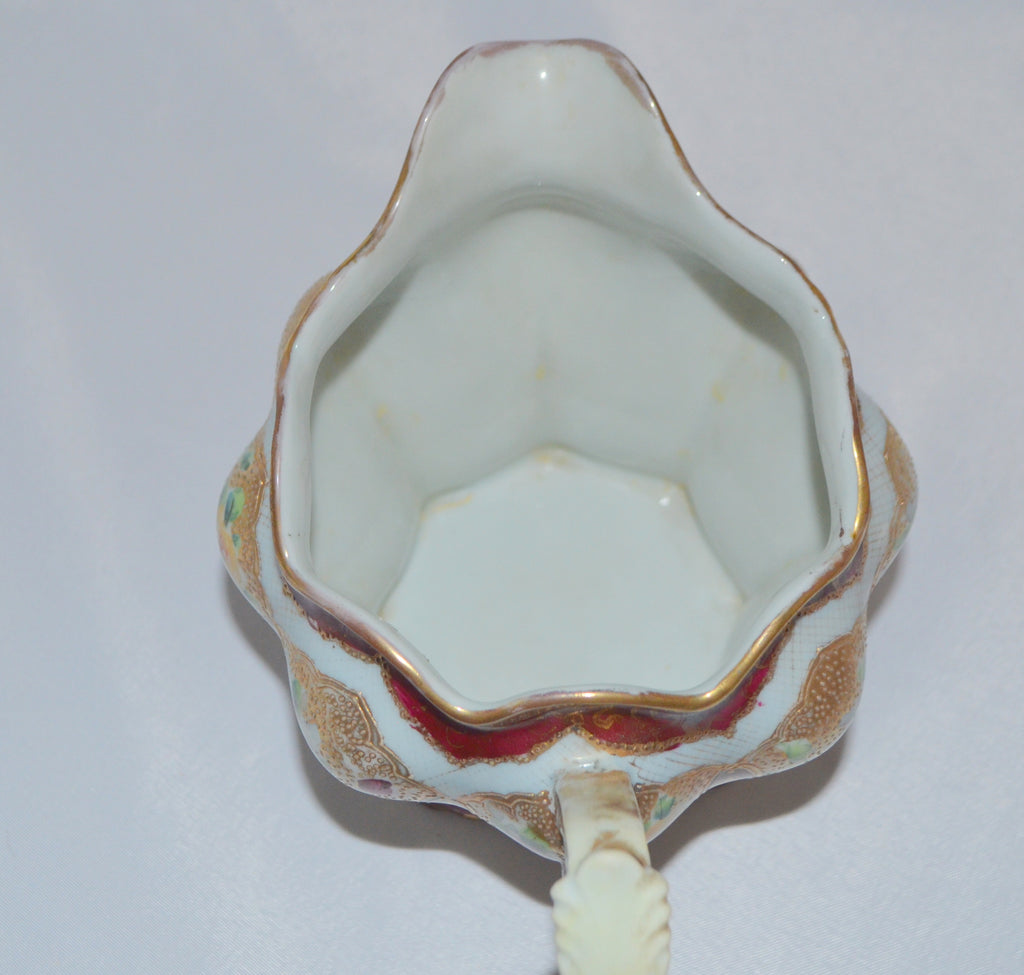 Nippon Porcelain Hand Painted Moriage Tea Rose Milk Pitcher