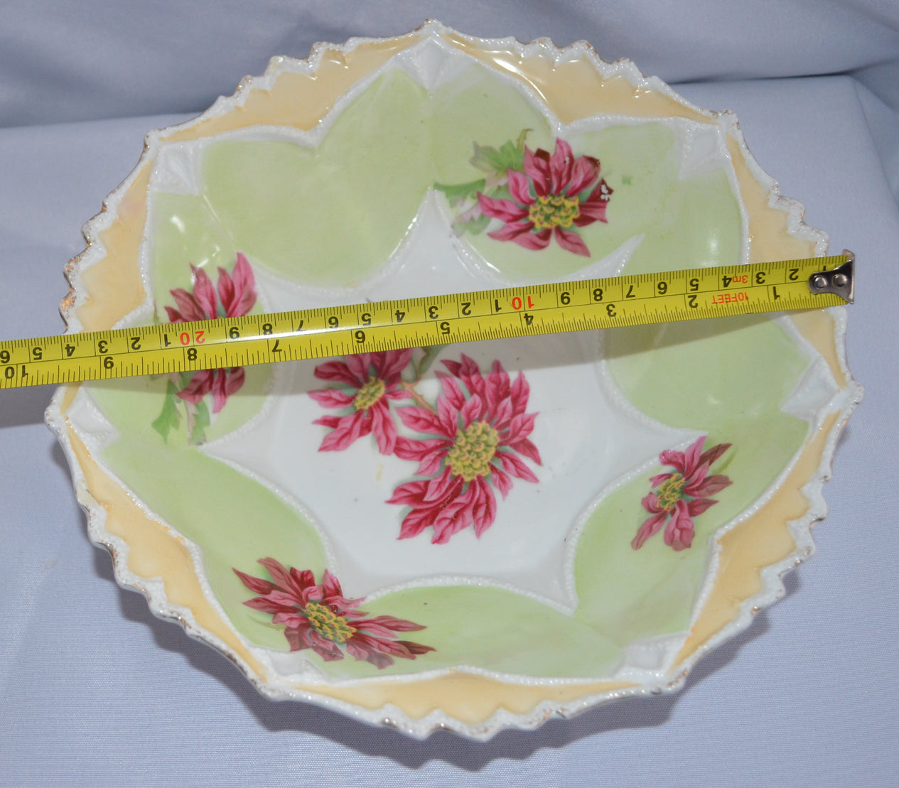 RS Prussia Porcelain Bowl Mold 94 Poinsettia Floral Decor