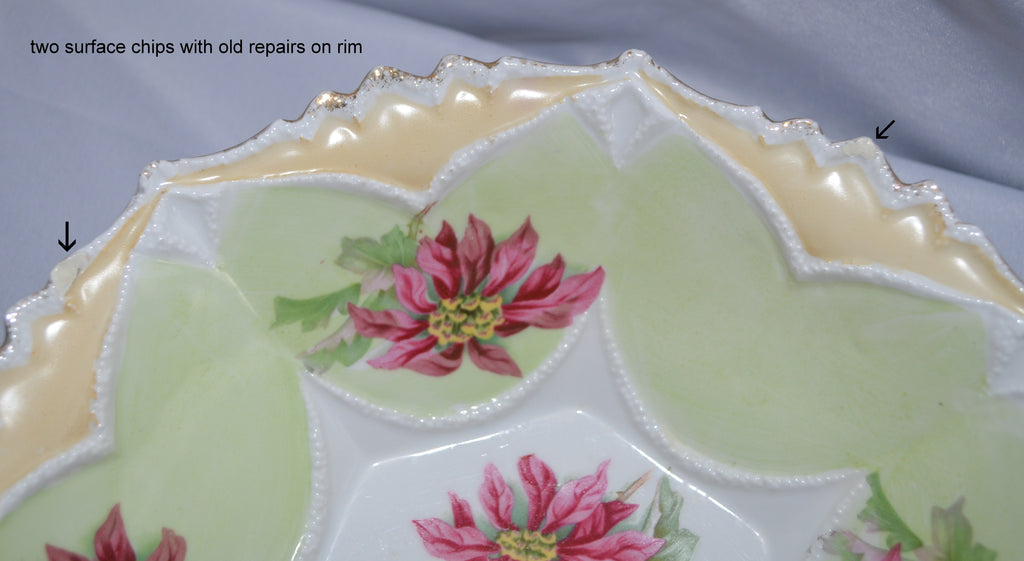 RS Prussia Porcelain Bowl Mold 94 Poinsettia Floral Decor