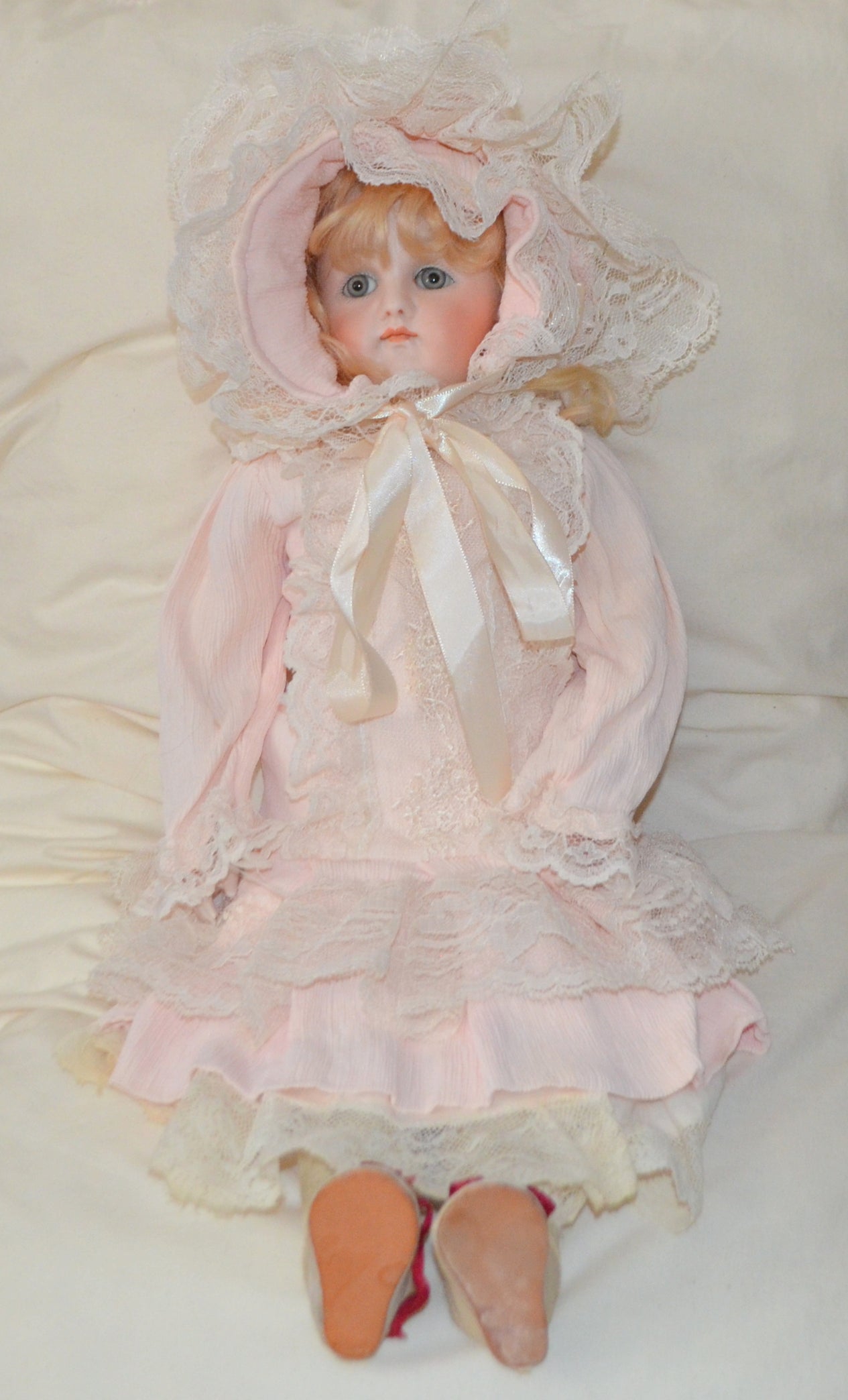 Early JDK Kestner Pouty Face Bisque Shoulder Head Doll Marked 8